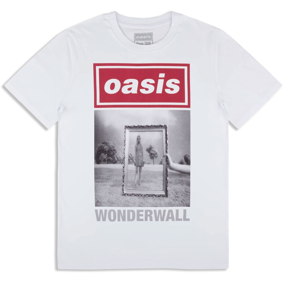 Oasis - Wonderwall Single Cover Wht T-Shirt