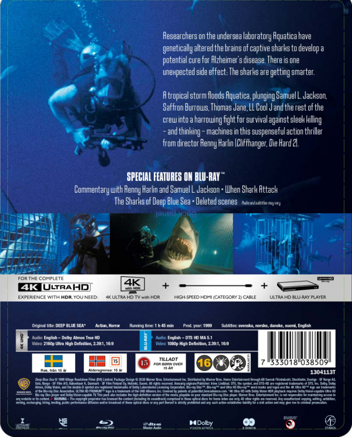 Movie - Deep Blue Sea (Ltd Steelbook 2-Disc / 4K UHD + Blu-ray)
