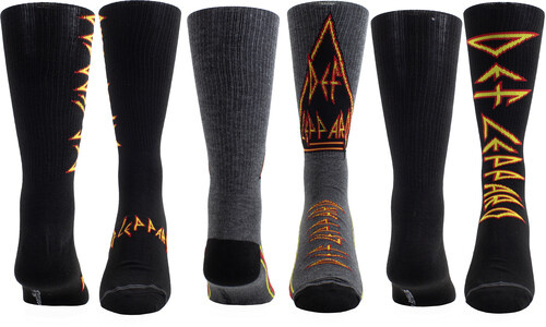 Def Leppard - Crew Socks (3 Pack Collector Guitar Shape Tin)