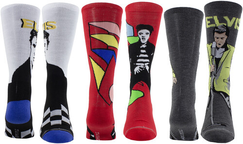 Elvis Presley - Crew Socks (3 Pack Collector Guitar Shape Tin)