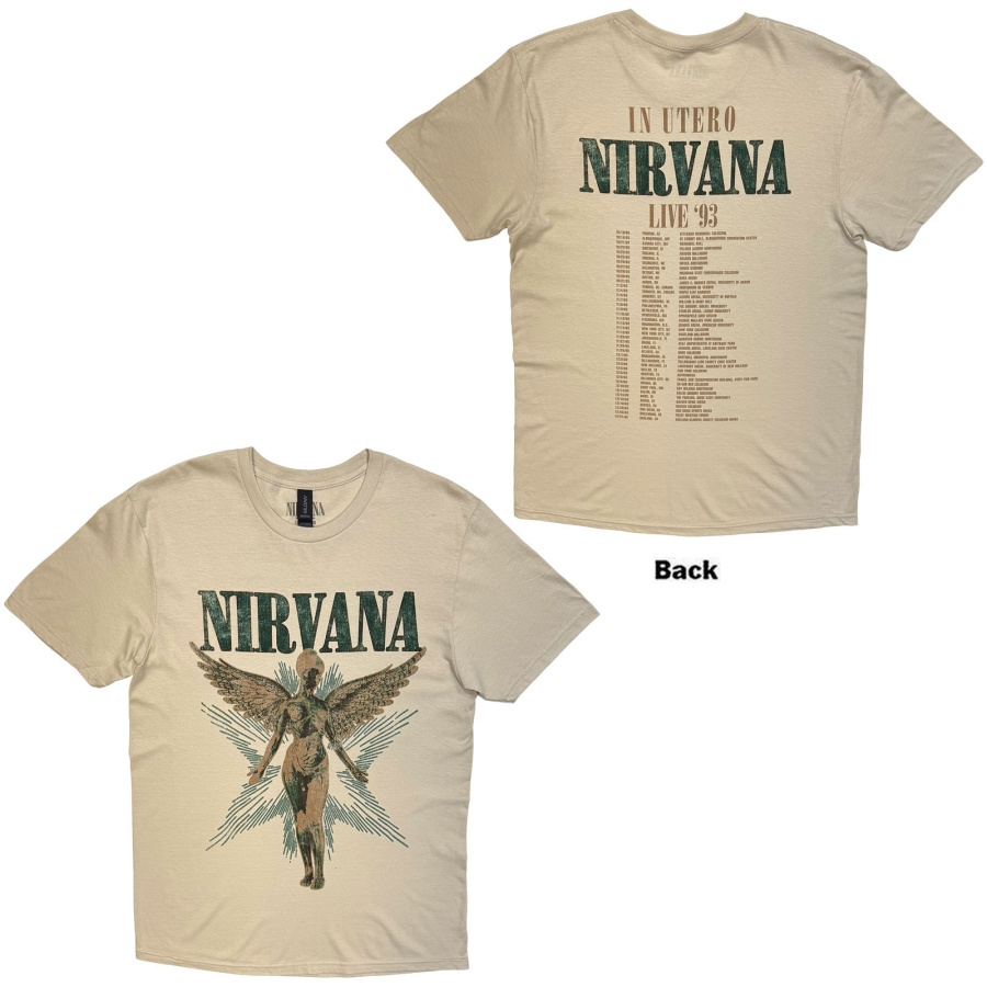 Nirvana - Angel Vintage Uni Sand T-Shirt