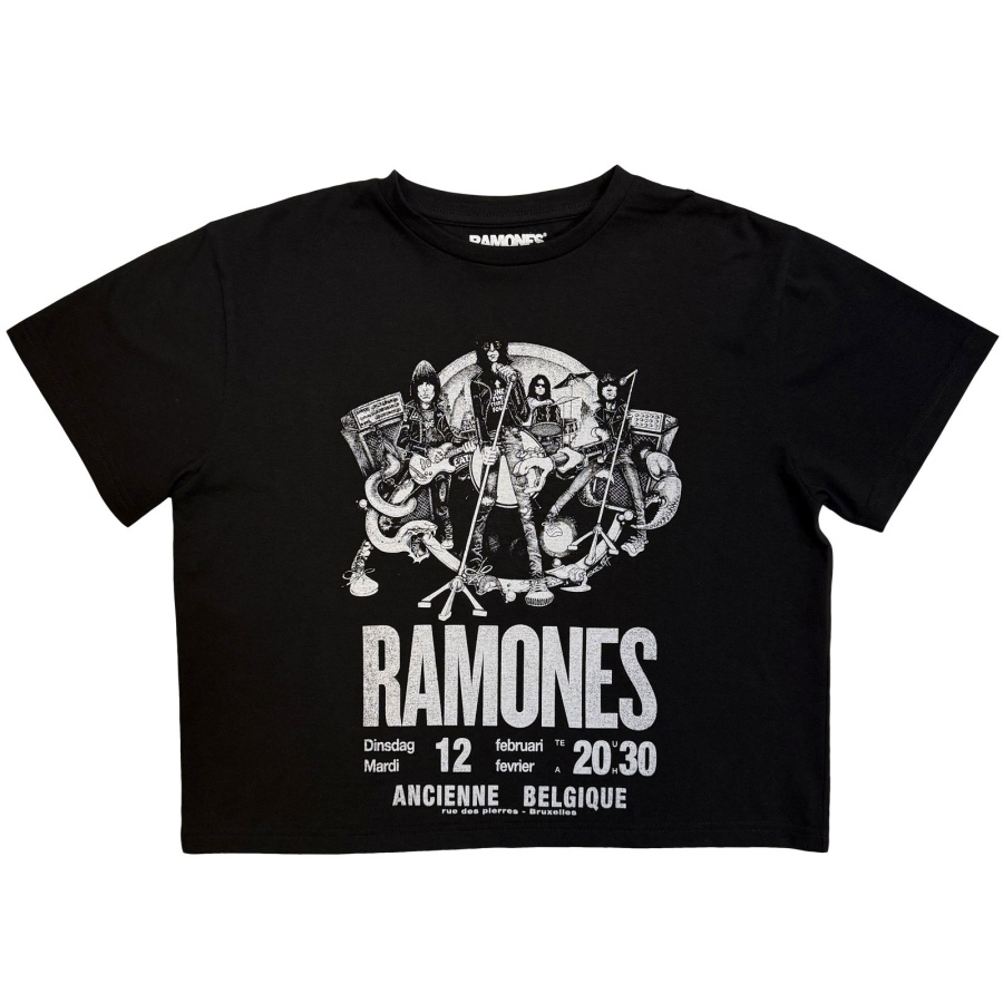 Ramones - Belgique Lady Bl Crop Top