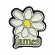 James - Yellow Logo White Daisy Pin Badge James - Yellow Logo White Daisy Pin Badge