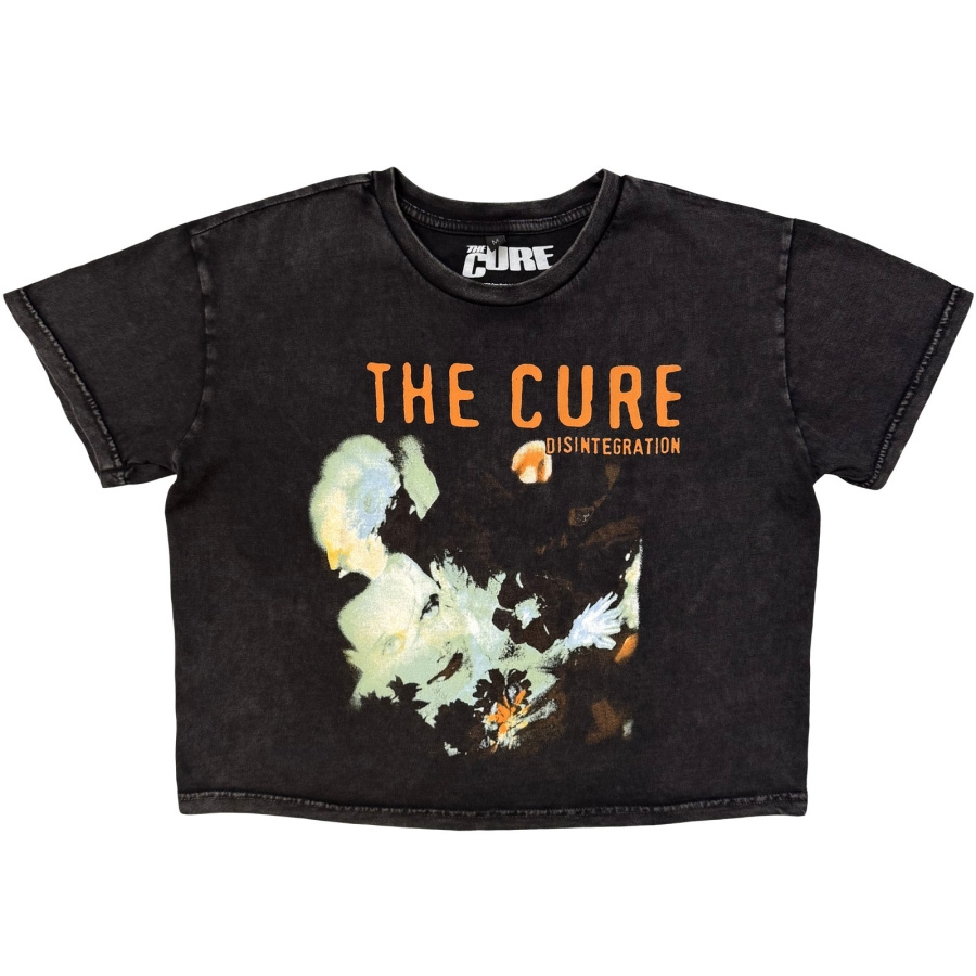 The Cure - Disintegration Stone Wash Lady Char Crop Top