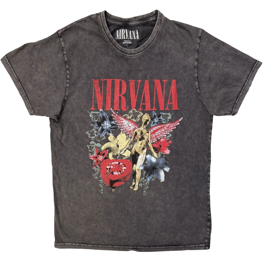 Nirvana - In Utero Vintage Collage Stone Wash Uni Char T-Shirt
