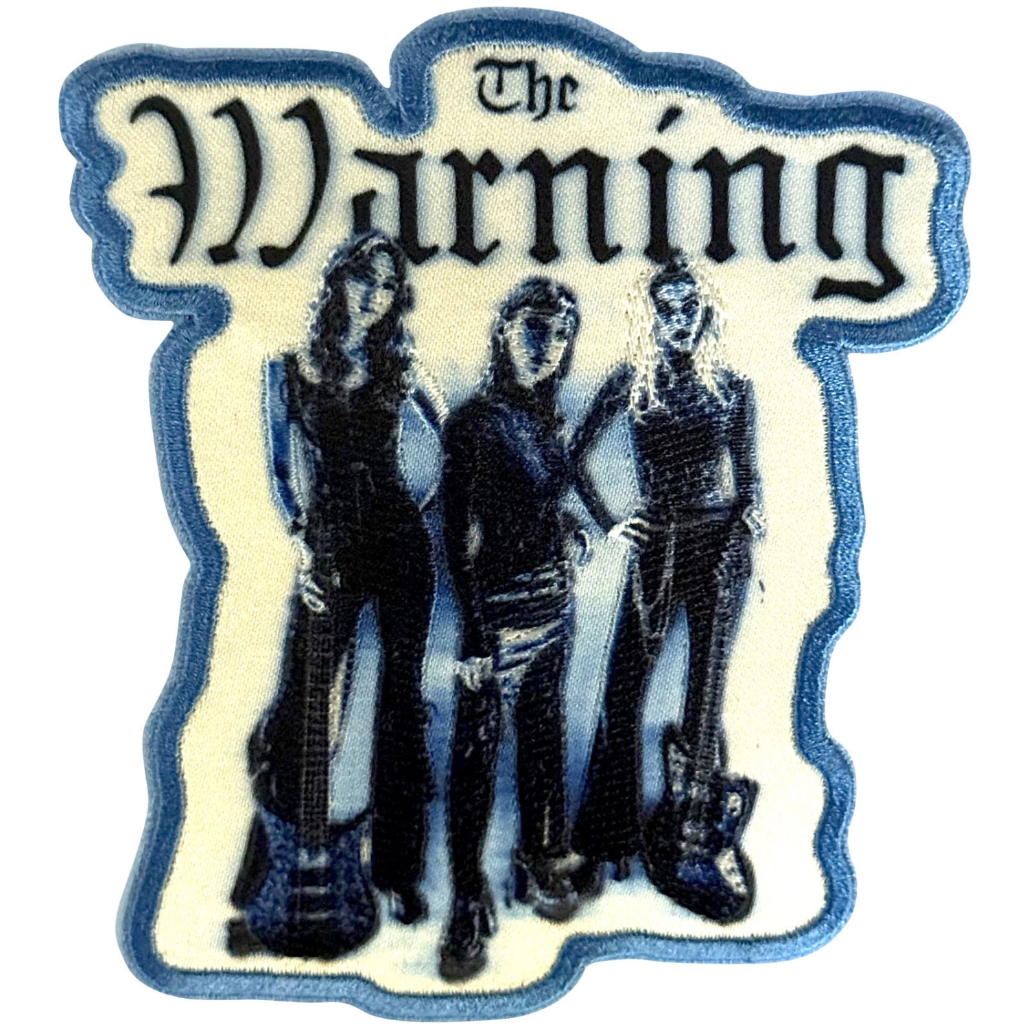 Warning - Blue Blur Woven Patch
