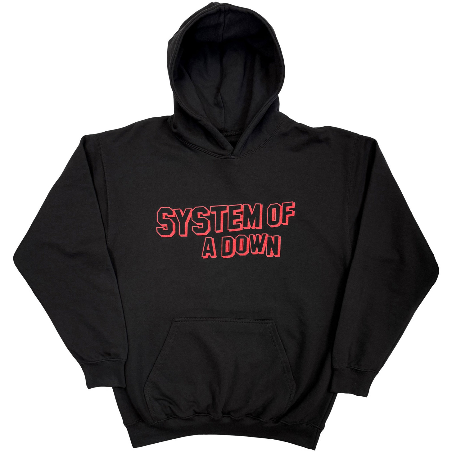 System Of A Down - Red Text Logo Uni Bl Hoodie