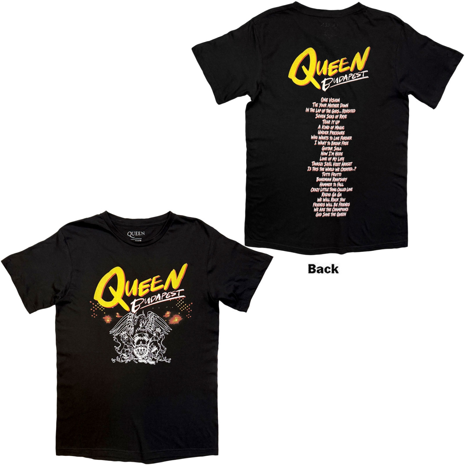 Queen - Budapest Setlist Uni Bl T-Shirt