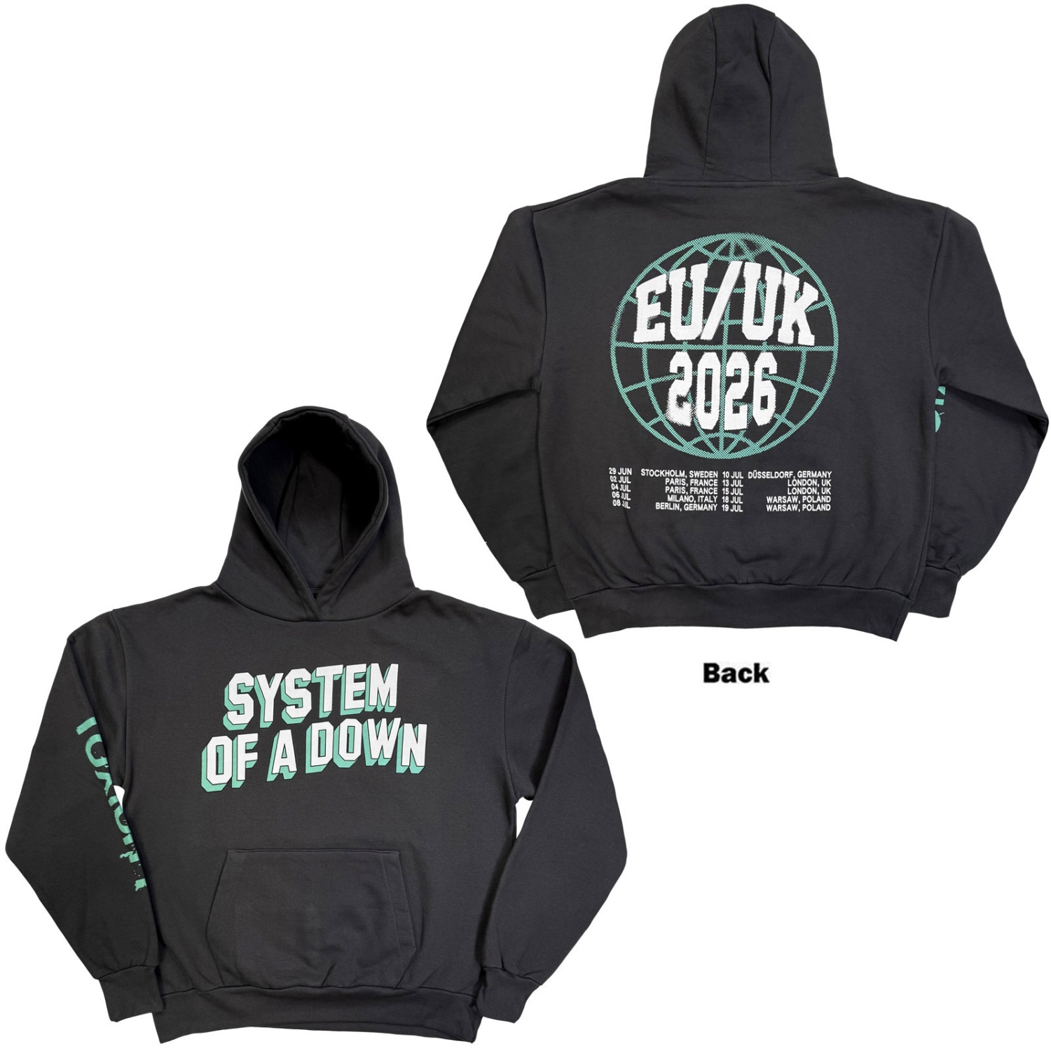 System Of A Down - Hollywood Logo Tour 26 Uni Char Hoodie