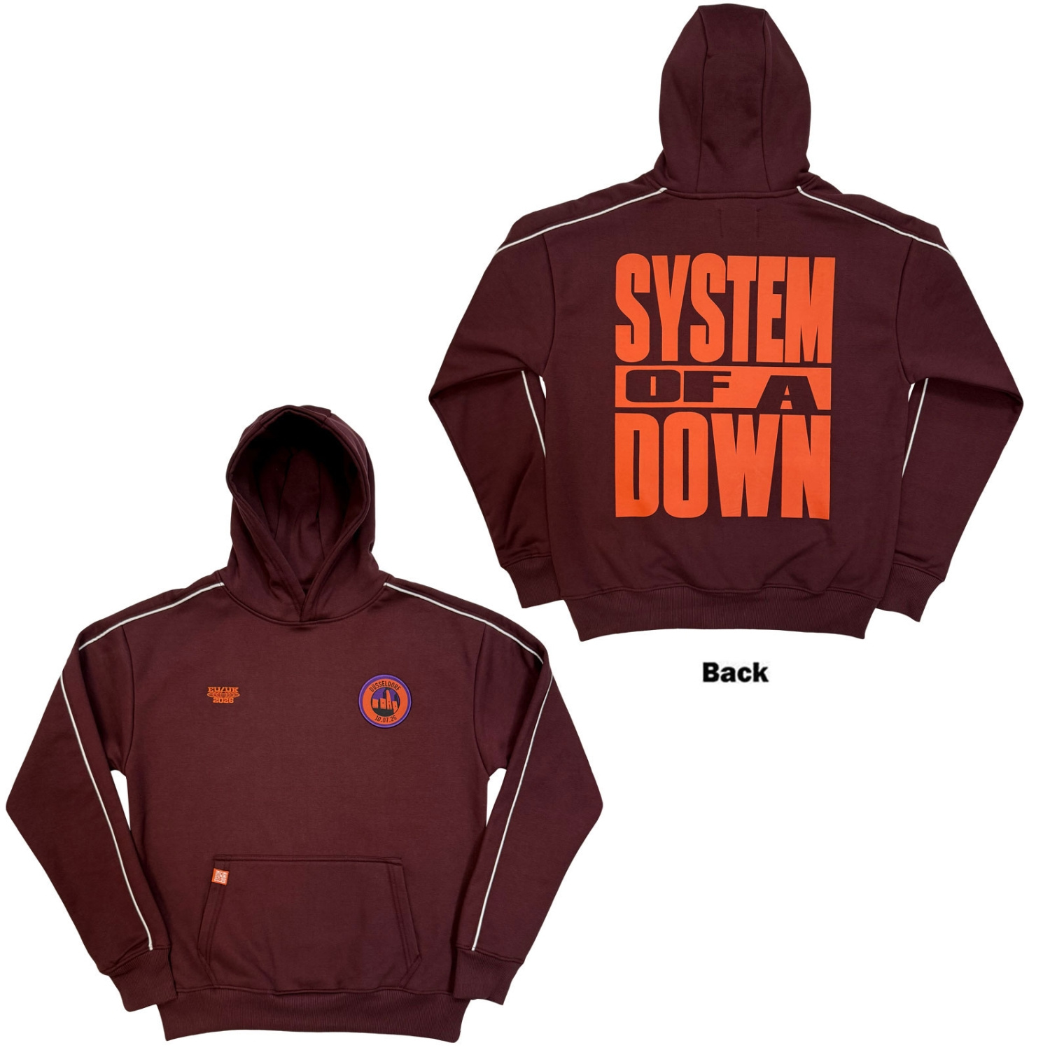 System Of A Down - Dusseldorf Event Tour 26 Uni Maroon Hoodie