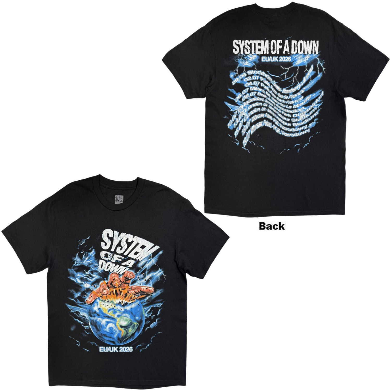 System Of A Down - Hand/Globe Tour 26 Uni Bl T-Shirt