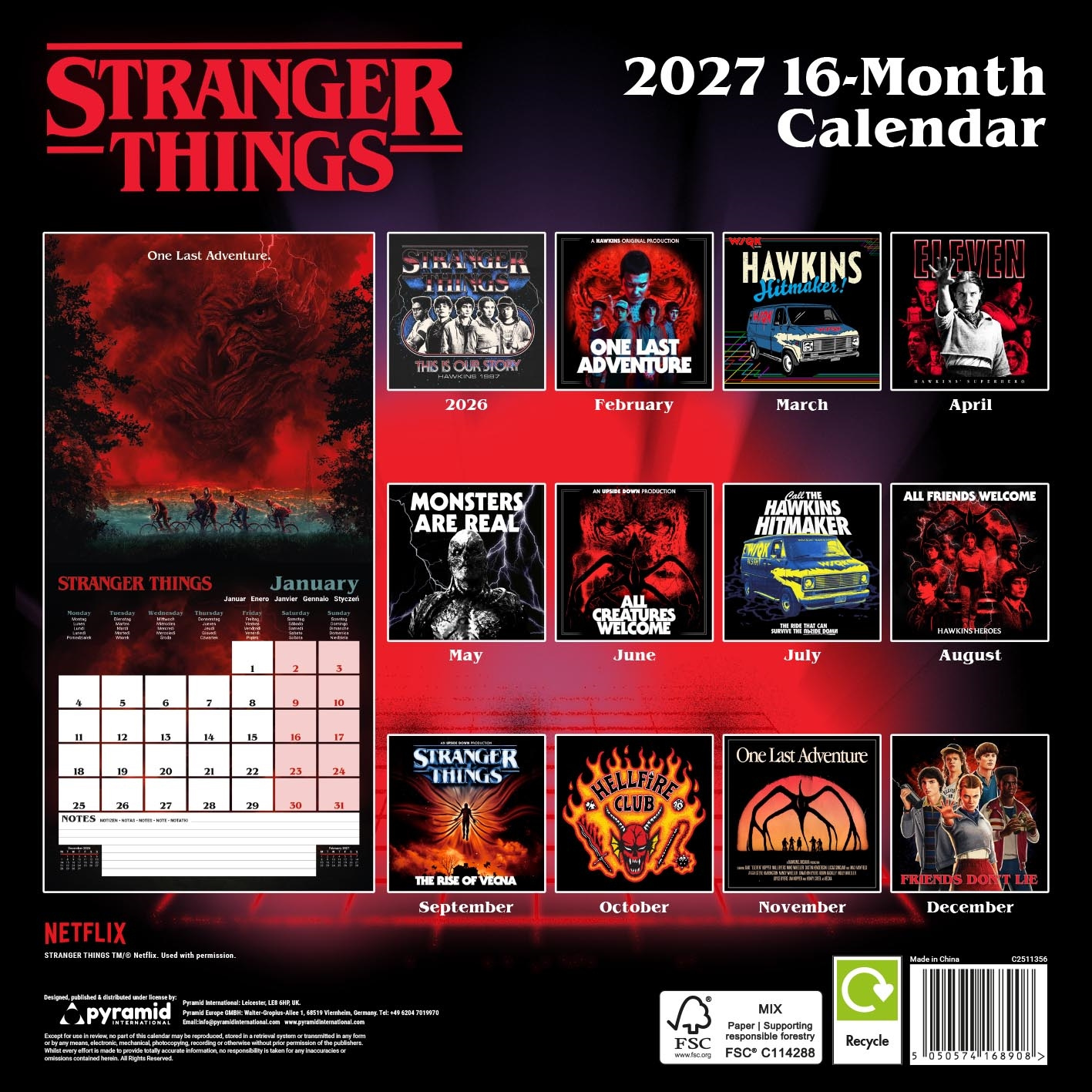Stranger Things - 2027 30X30 Square Calendar