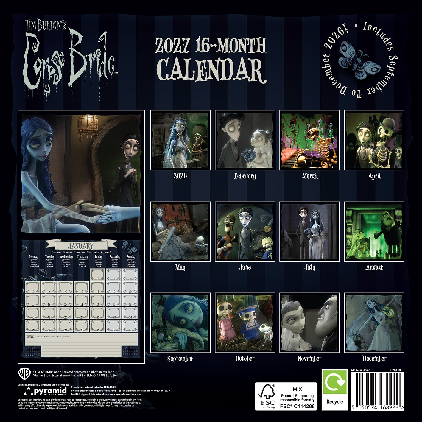 Corpse Bride  - 2027 30X30 Square Calendar