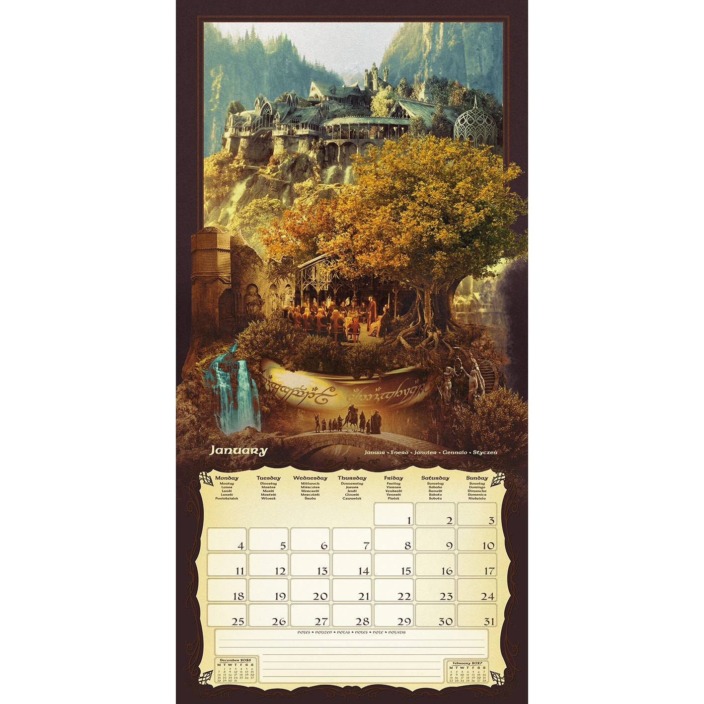 The Lord Of The Rings - 2027 30X30 Square Calendar