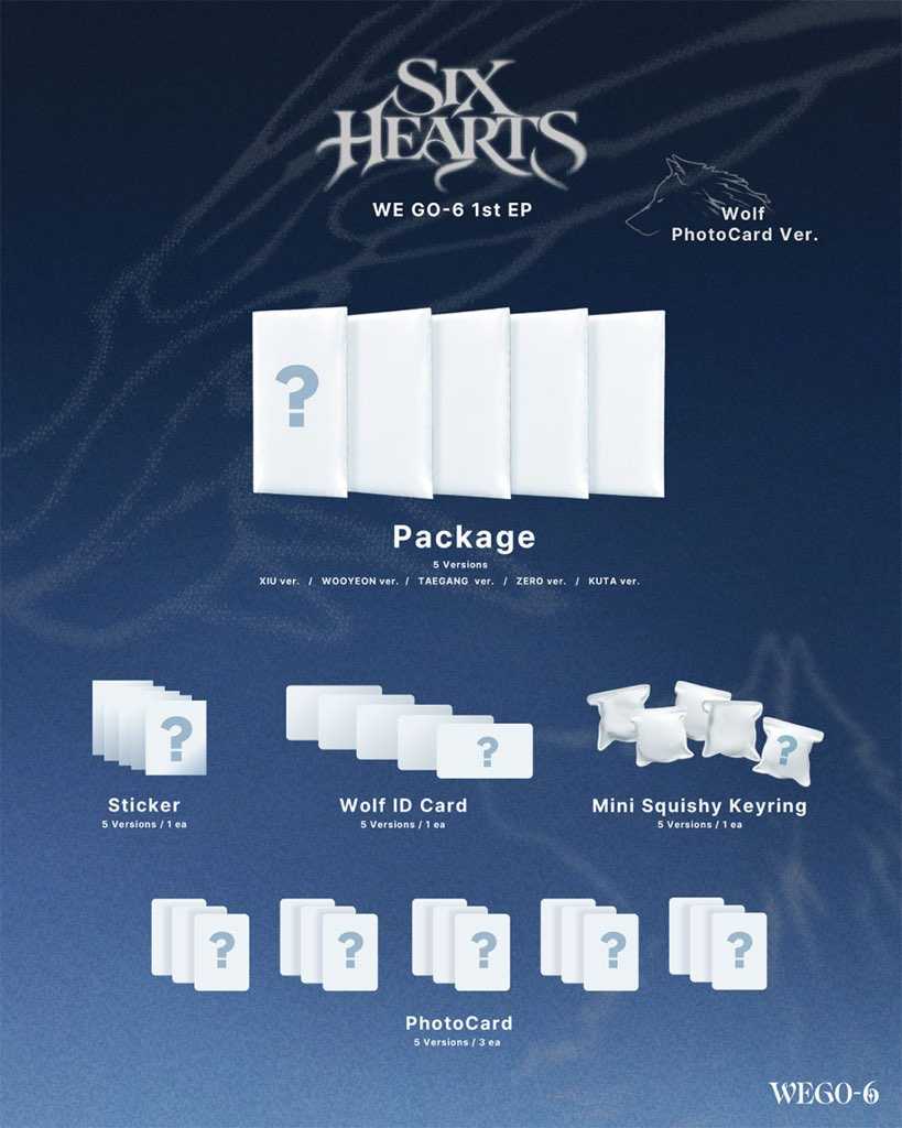 We Go 6 - Six Hearts - (Wolf Photocard Ver.) (QR Ver.) (Random Ver.)
